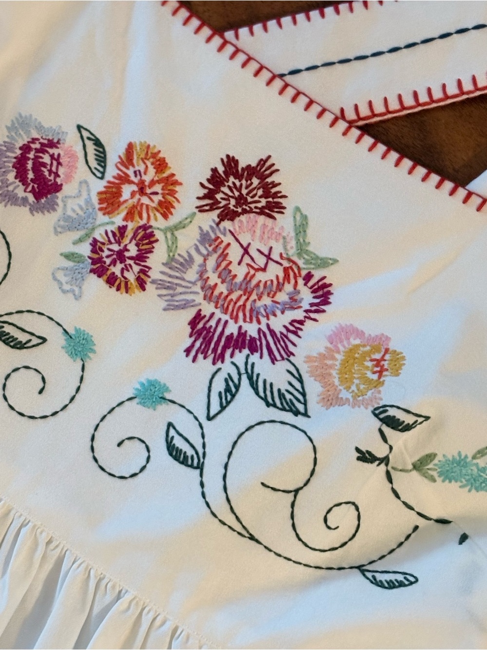 NWT Hunter Bell Women’s Stefy Steffy Embroidered Sun Dress Size 6 Tie Shoulder - Picture 13 of 16